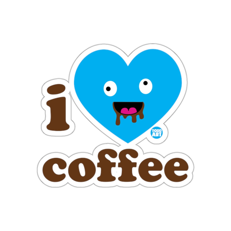 Load image into Gallery viewer, I Love Coffee Cute Smiley Heart Design Sticker
