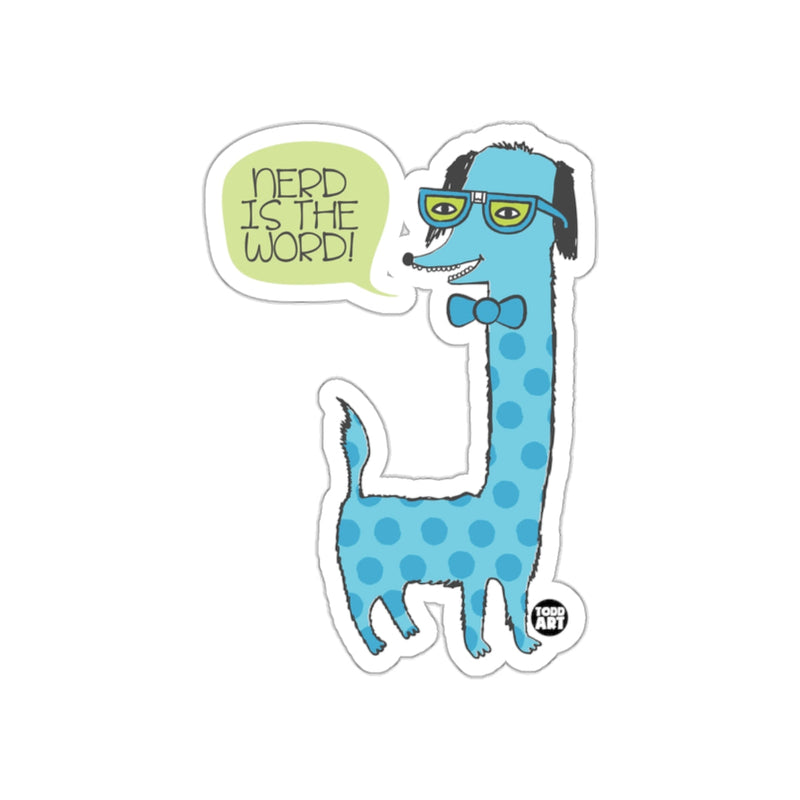 Load image into Gallery viewer, Nerd Is The Word Funny Cartoon Animal Sticker
