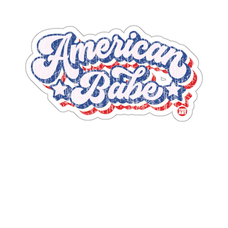 Load image into Gallery viewer, American Babe patriotic themed sticker design
