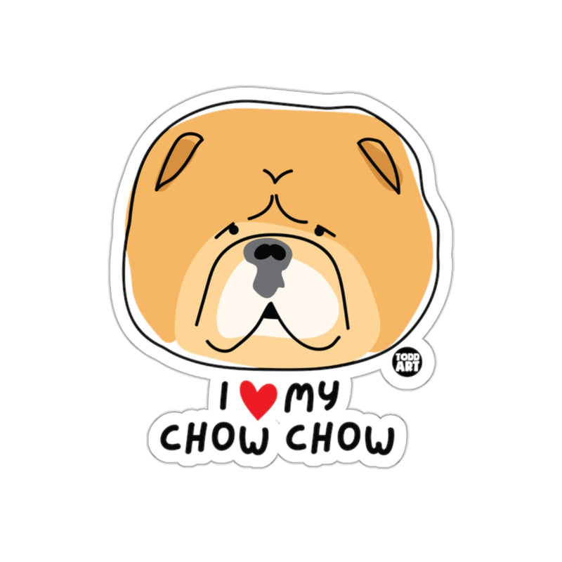 Load image into Gallery viewer, I Love My Chow Chow Cute Dog Illustration Sticker
