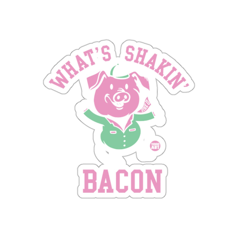 Load image into Gallery viewer, What's Shakin' Bacon Pig with Jacket Funny Pink sticker
