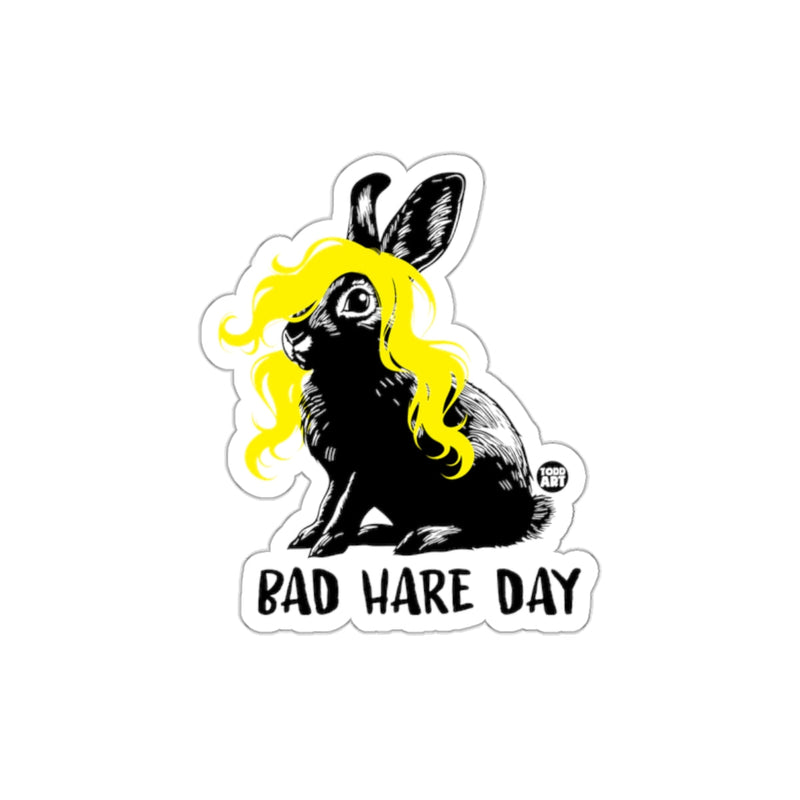 Load image into Gallery viewer, Bad Hare Day Yellow Wig Bunny Sticker product
