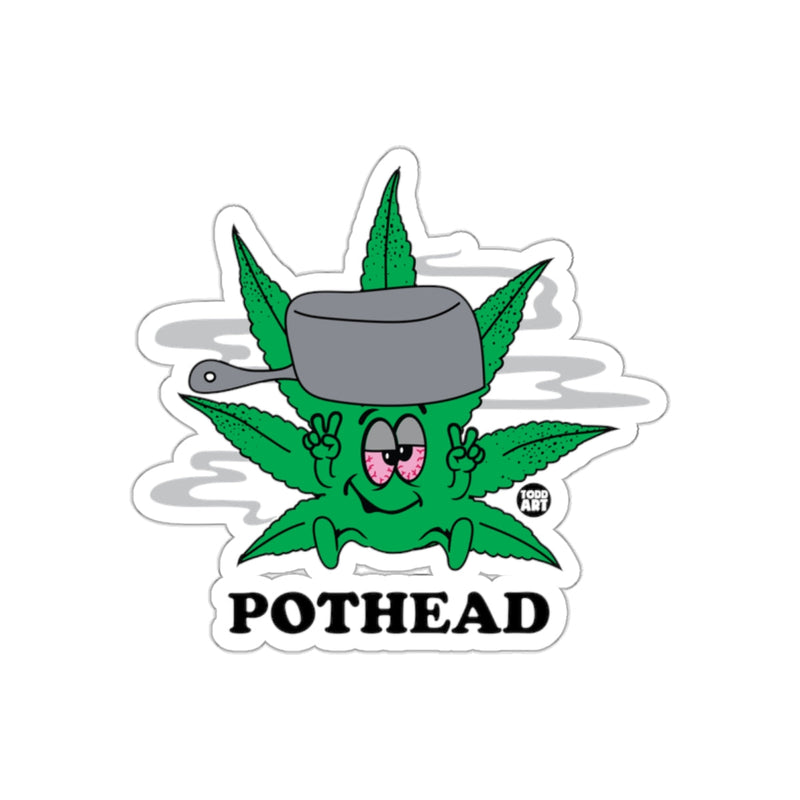 Load image into Gallery viewer, Cute Pothead Cannabis Leaf with Cooking Pot Sticker
