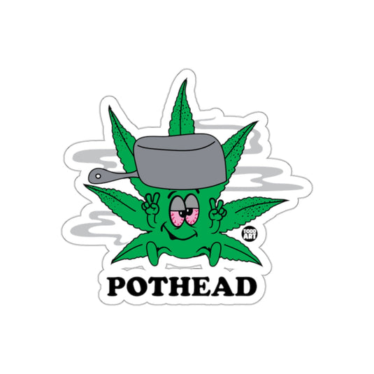 Cute Pothead Cannabis Leaf with Cooking Pot Sticker