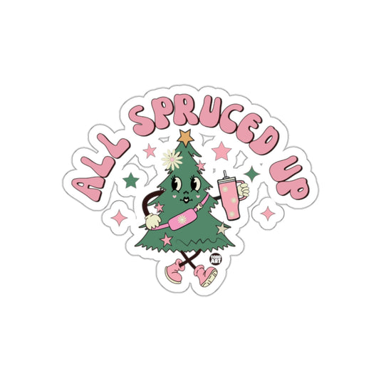 All Spruced Up Christmas Tree with Stars Sticker