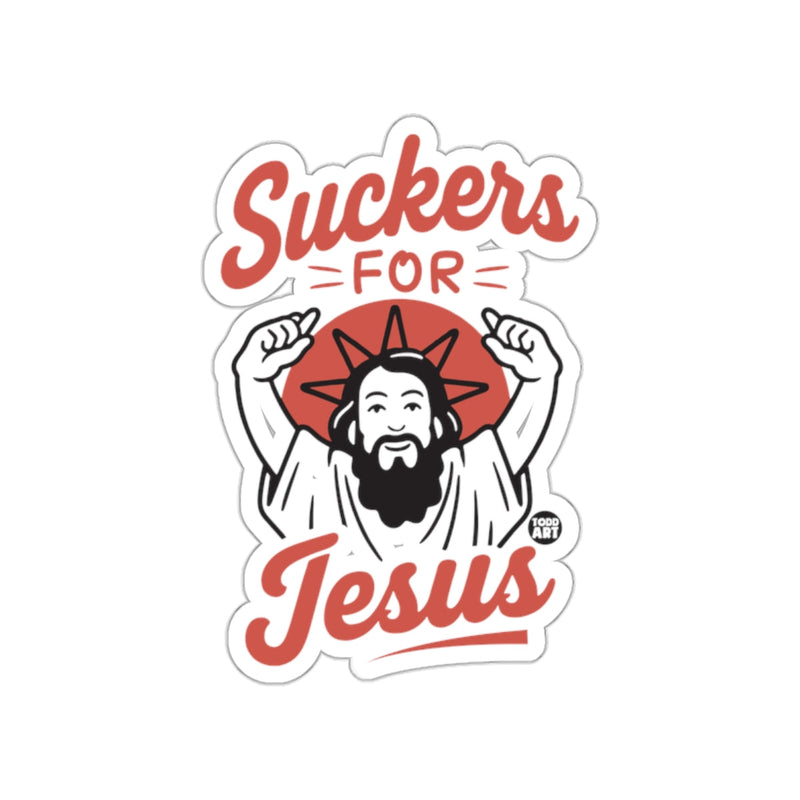 Load image into Gallery viewer, Suckers for Jesus Fun and Unique Sticker Design

