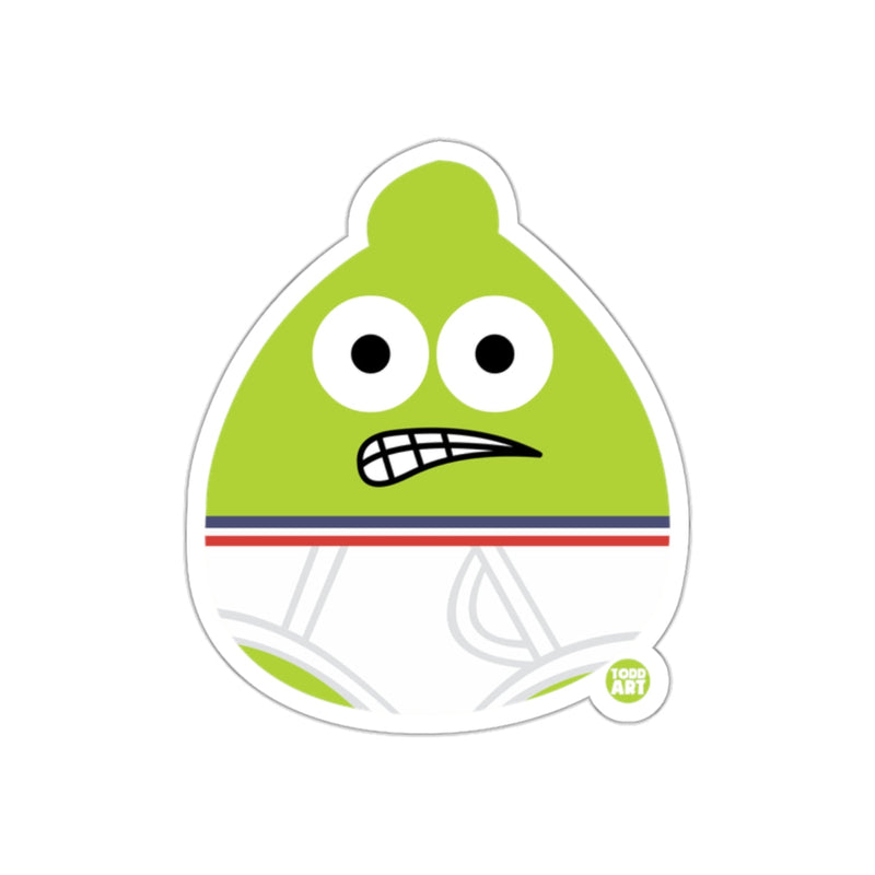 Load image into Gallery viewer, Green Comical Face with Expression Sticker
