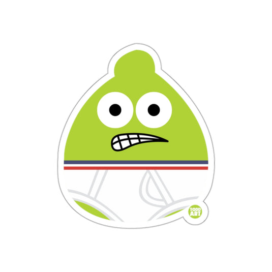 Green Comical Face with Expression Sticker
