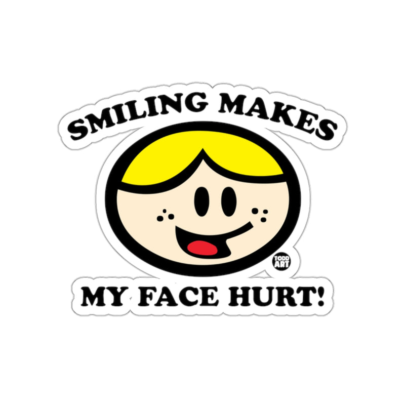 Load image into Gallery viewer, Smiling Makes My Face Hurt Cartoon Sticker Product
