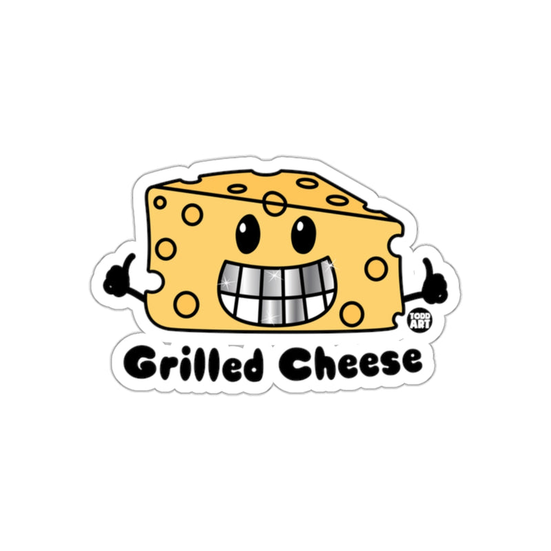 Load image into Gallery viewer, Smiling Grilled Cheese Sticker with Thumbs Up Design
