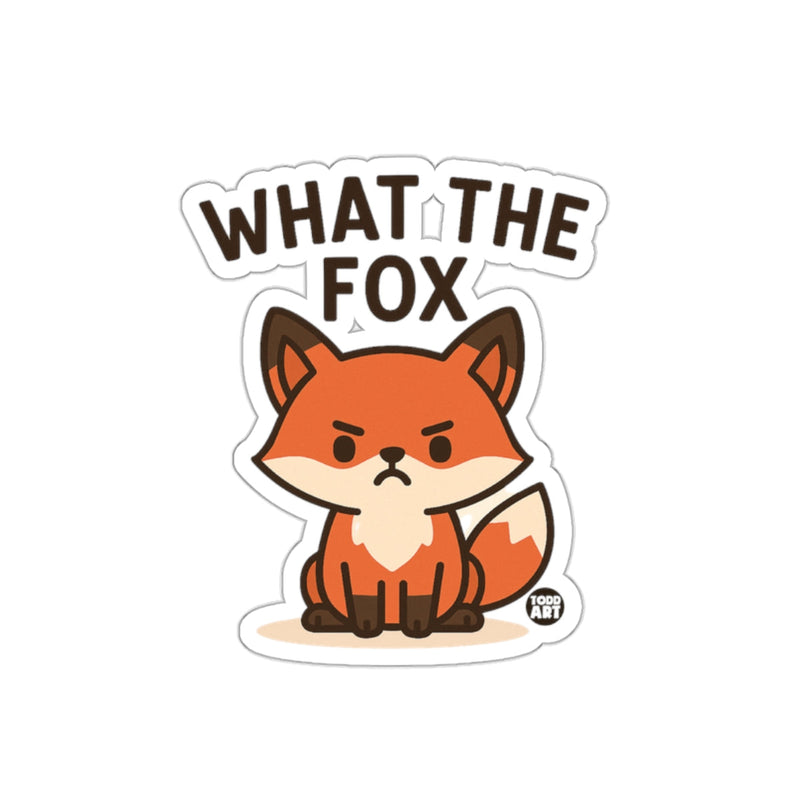 Load image into Gallery viewer, What The Fox Cute Angry Fox Illustration Sticker
