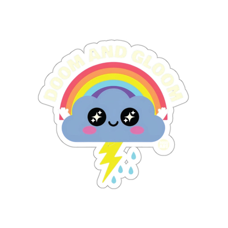 Load image into Gallery viewer, Adorable Doom and Gloom Rainbow Cloud Sticker
