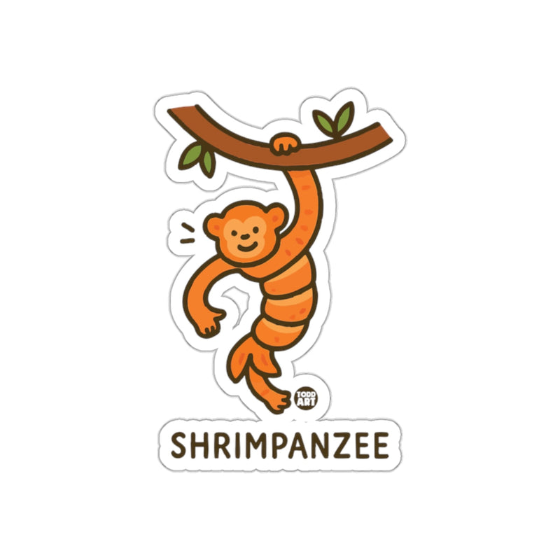 Load image into Gallery viewer, Shrimpanzee Monkey Hanging From Branch Sticker
