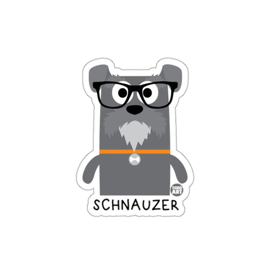Cute Cartoon Schnauzer with Glasses Sticker Product