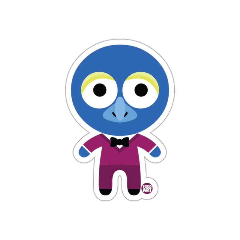 Load image into Gallery viewer, Cute Blue Character Sticker with Bow Tie Design
