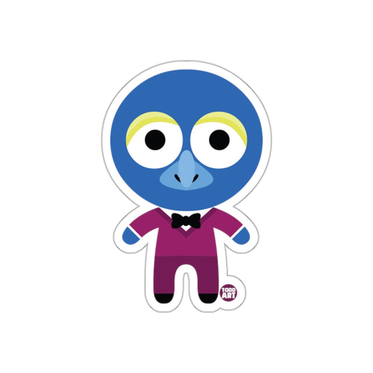 Cute Blue Character Sticker with Bow Tie Design