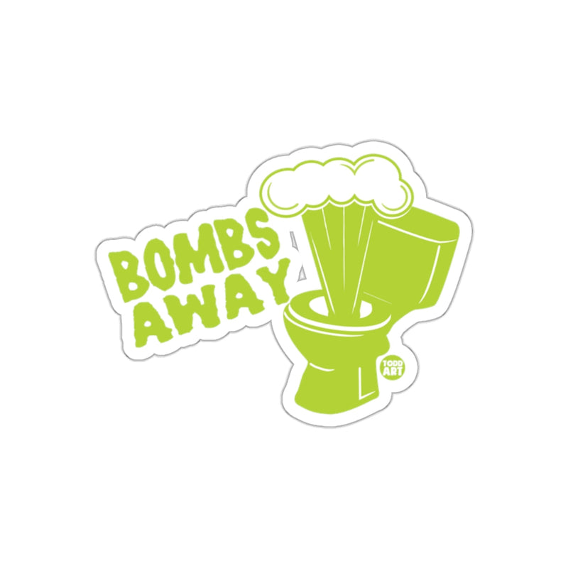 Load image into Gallery viewer, Bombs Away Toilet Humor Graphic Art Illustrated sticker
