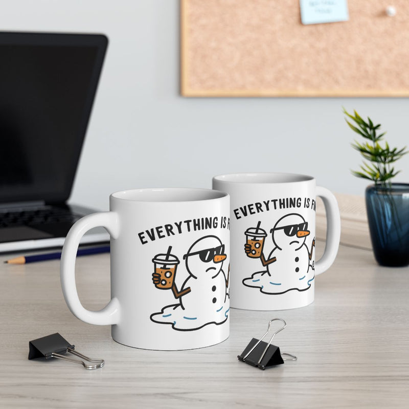 Load image into Gallery viewer, Everything is Fine Funny Snowman Coffee Mug
