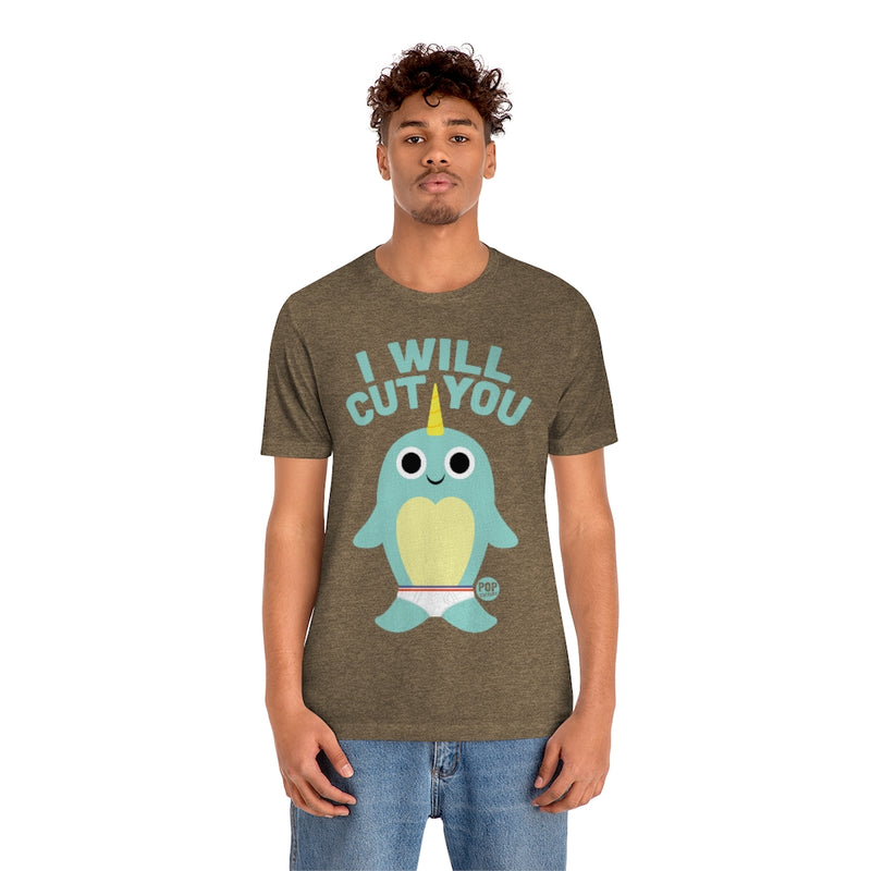 Load image into Gallery viewer, I Will Cut You Narwhal Unisex Tee
