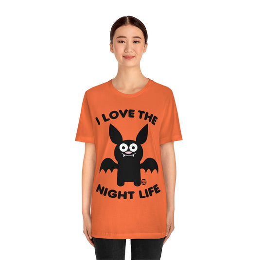 I Love Night Life Bat Unisex Tee