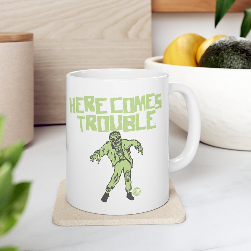 Load image into Gallery viewer, Here Comes Trouble Zombie Mug
