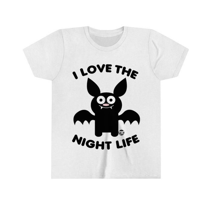 I Love Night Life Bat Youth Short Sleeve Tee