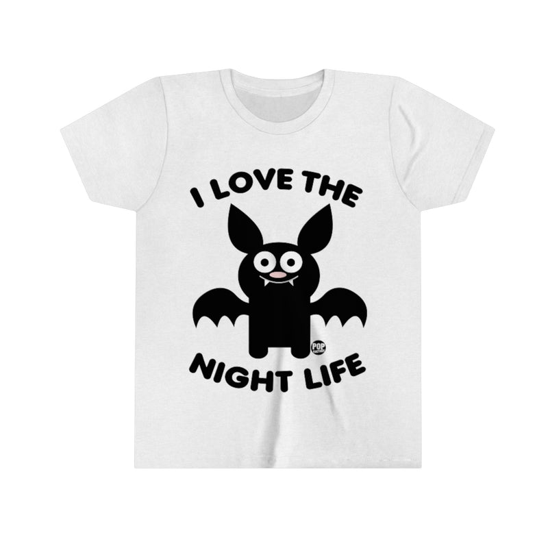 Load image into Gallery viewer, I Love Night Life Bat Youth Short Sleeve Tee
