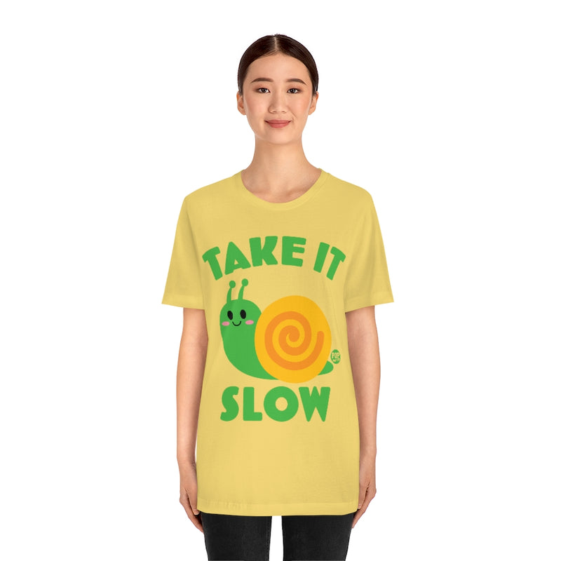 Load image into Gallery viewer, Take It Slow Snail Unisex Tee
