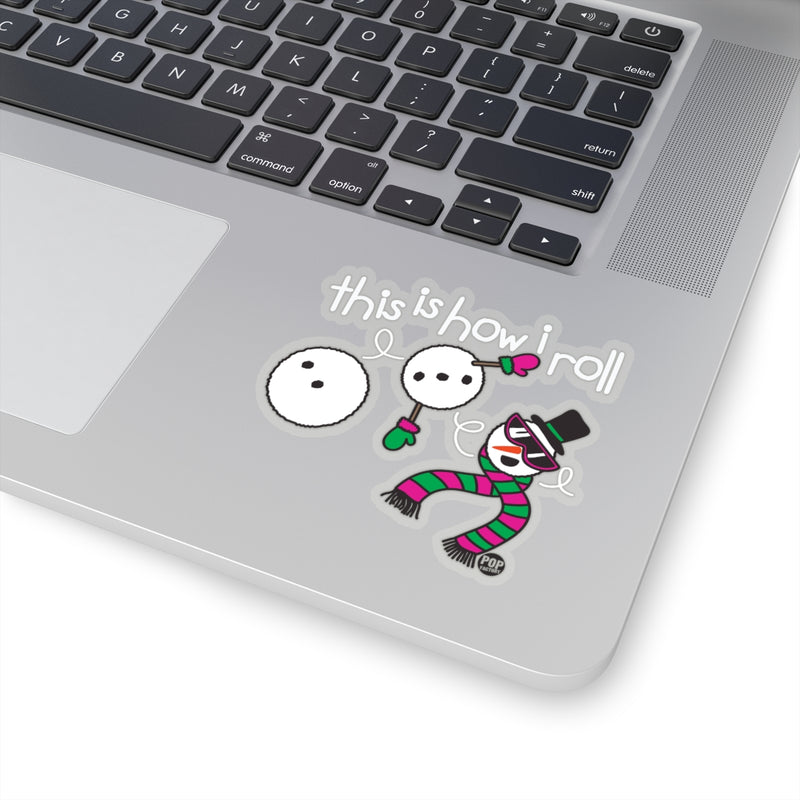 Load image into Gallery viewer, How I Roll Snowman Sticker
