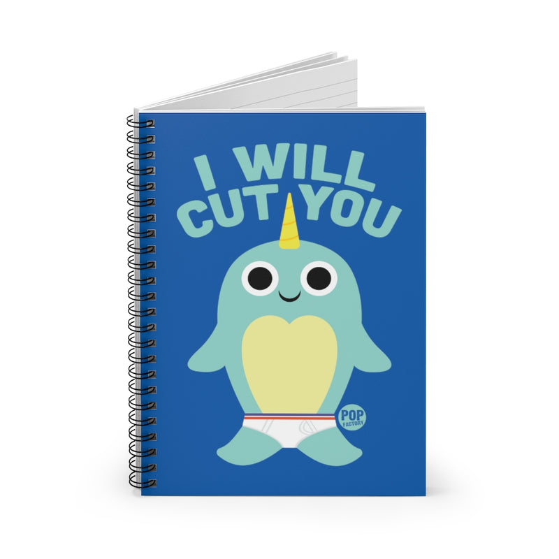 Load image into Gallery viewer, I Will Cut You Narwahl Notebook
