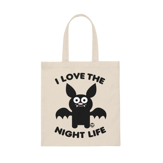 I Love Night Life Bat Tote