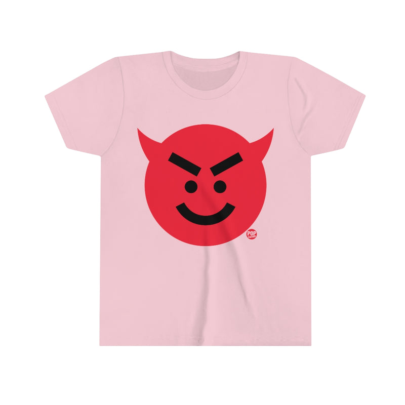 Load image into Gallery viewer, Devil Smiley Youth Short Sleeve Tee
