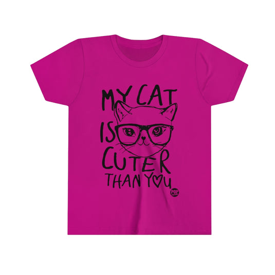 My Cat is Cuter Than You Youth Short Sleeve Tee