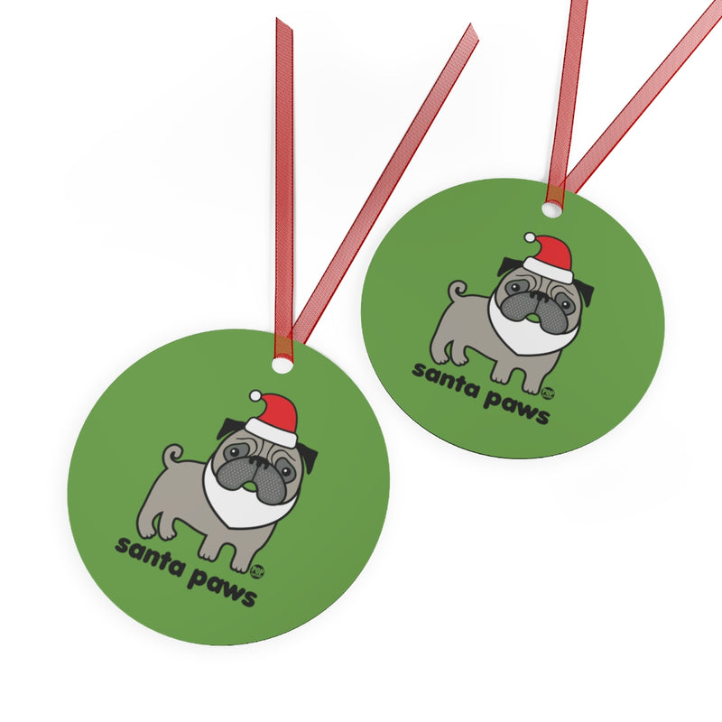 Load image into Gallery viewer, Santa Paws Pug Ornament
