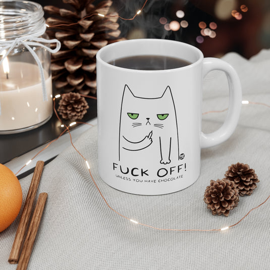 Fuck Off Chocolate Cat Mug