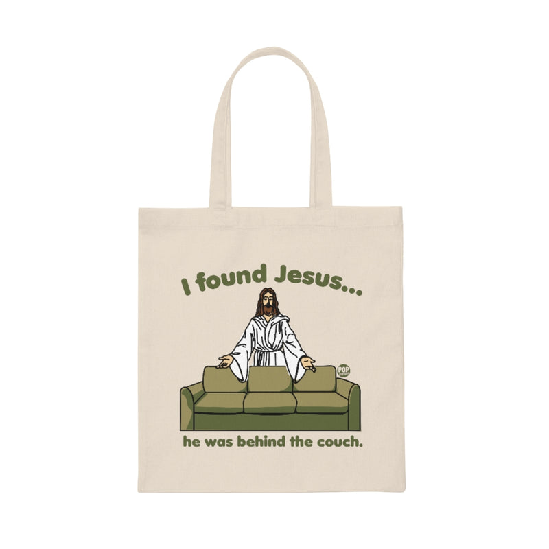 Load image into Gallery viewer, I Found Jesus Behind The Couch Tote
