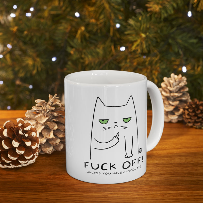 Load image into Gallery viewer, Fuck Off Chocolate Cat Mug
