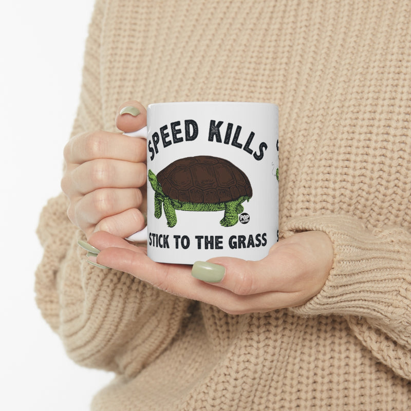 Load image into Gallery viewer, Speed Kills Grass Turtle Mug
