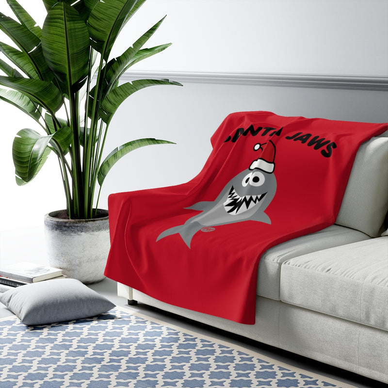 Load image into Gallery viewer, Santa Jaws Shark Blanket
