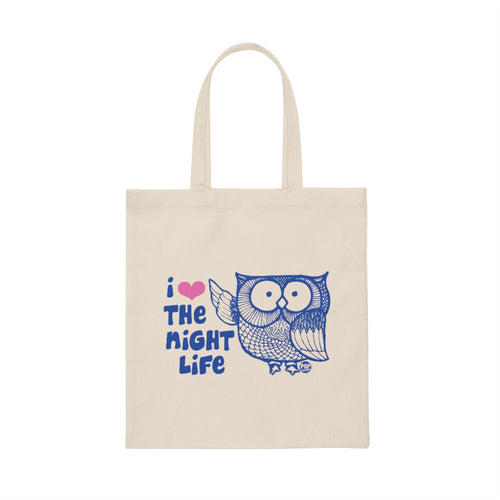 I Love Night Life Owl Tote