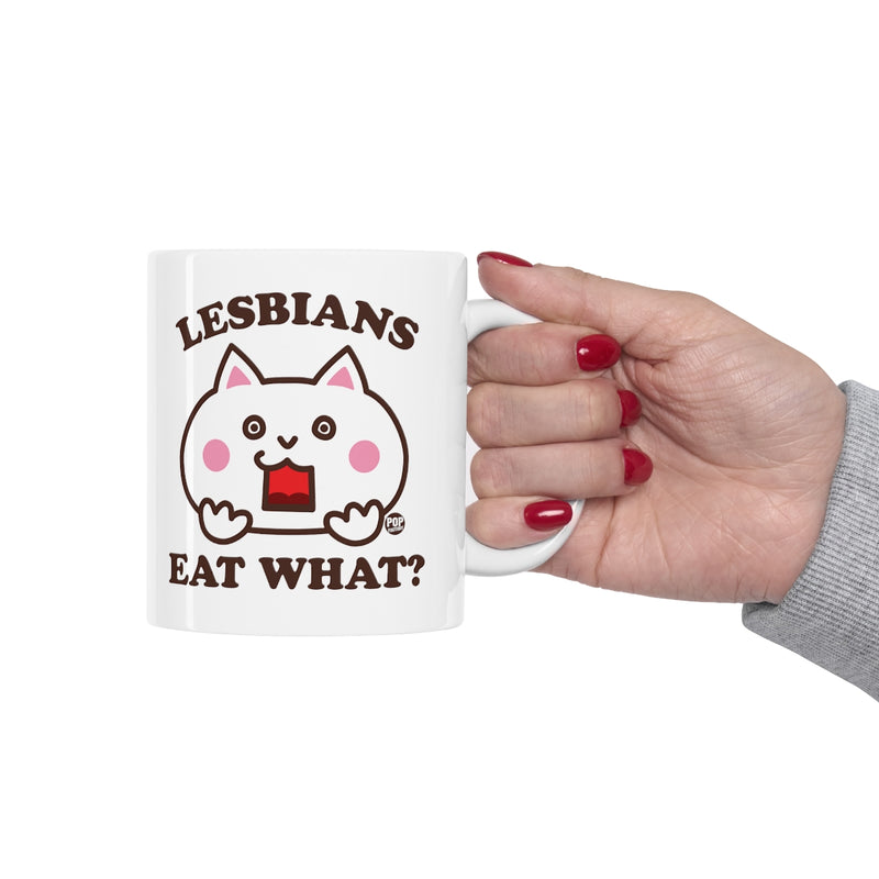 Load image into Gallery viewer, Lesbians Eat What Cat Mug
