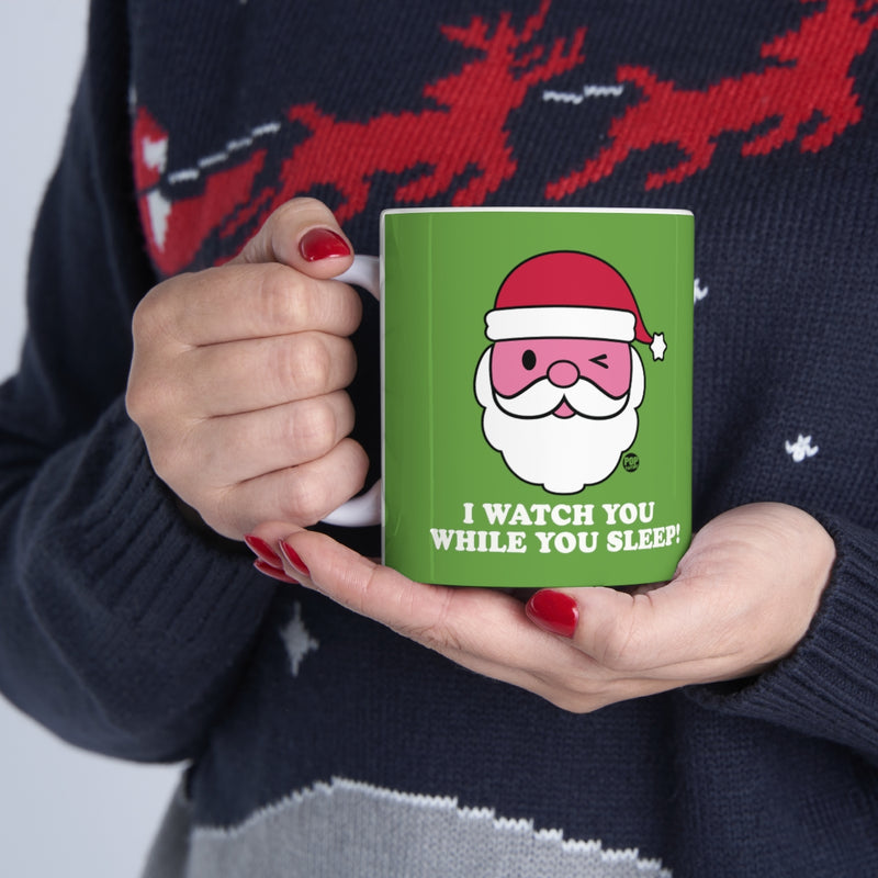 Load image into Gallery viewer, Santa Watch While You Sleep Mug
