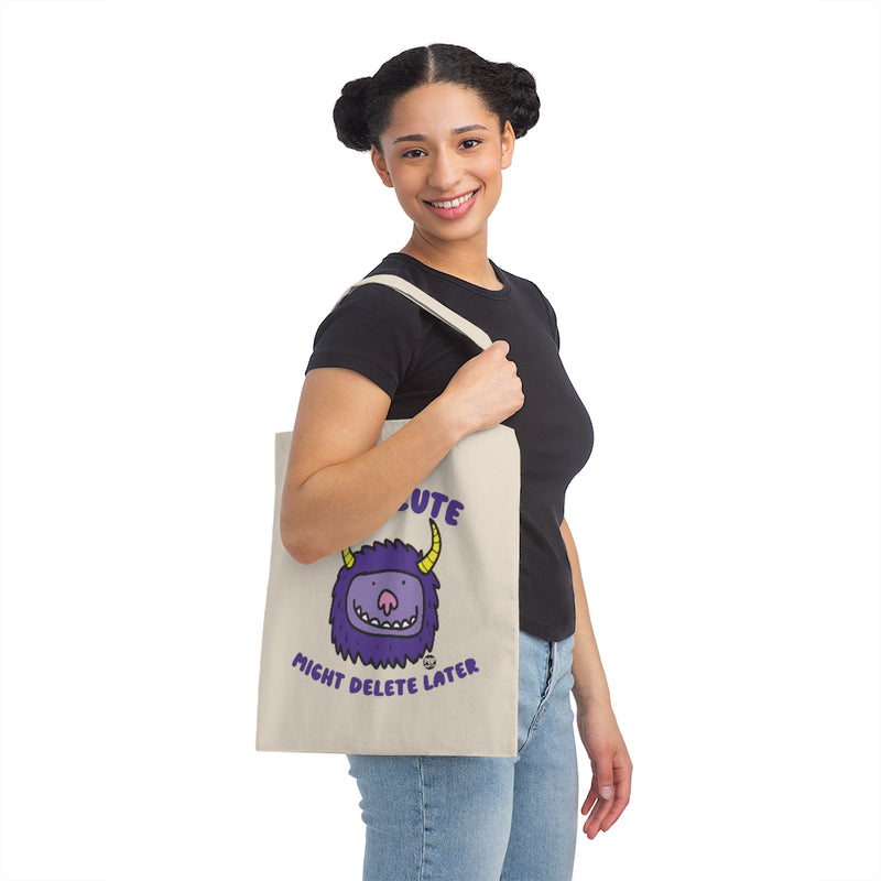 Load image into Gallery viewer, Felt Cute Might Delete Later Monster Tote
