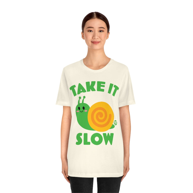 Load image into Gallery viewer, Take It Slow Snail Unisex Tee
