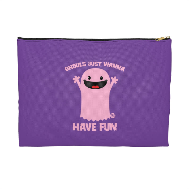 Load image into Gallery viewer, Ghouls Just Wanna Have Fun Ghost Zip Pouch
