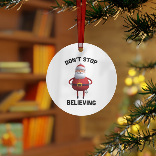 Don't Stop Believing Santa Toy Ornament