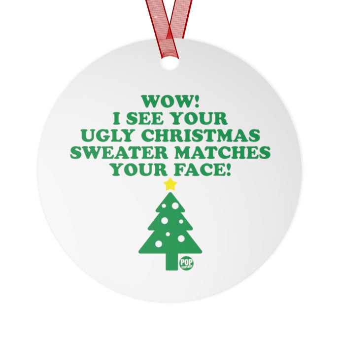 Ugly Xmas Sweater Match Face Ornament