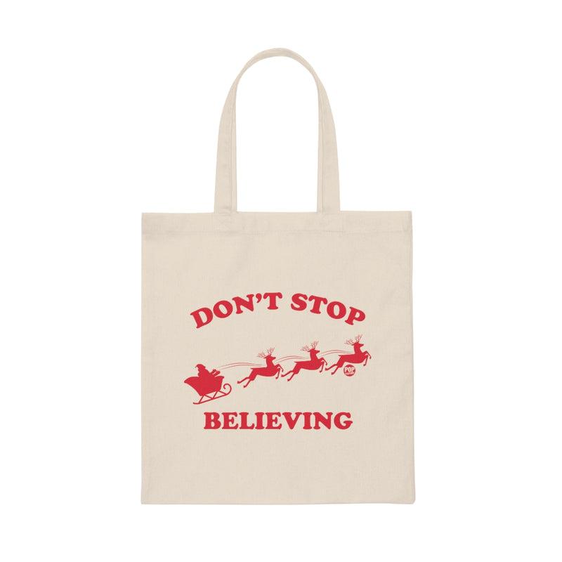 Load image into Gallery viewer, Don&#39;t Stop Believing Santa Tote
