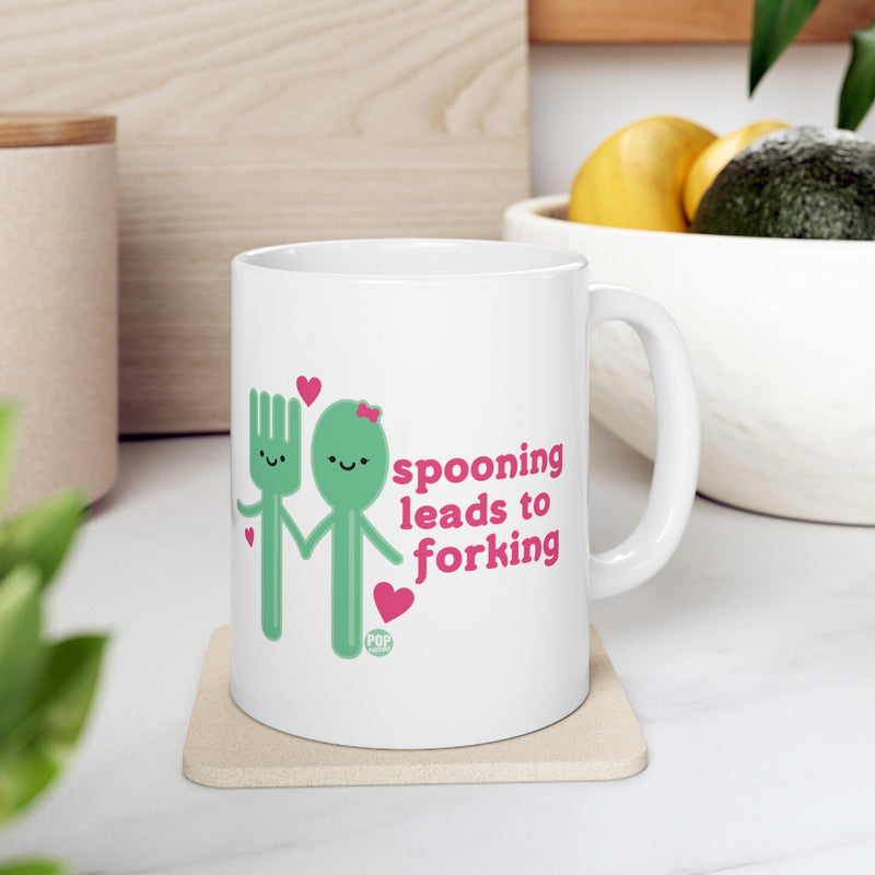 Load image into Gallery viewer, Spooning Leads To Forking Mug
