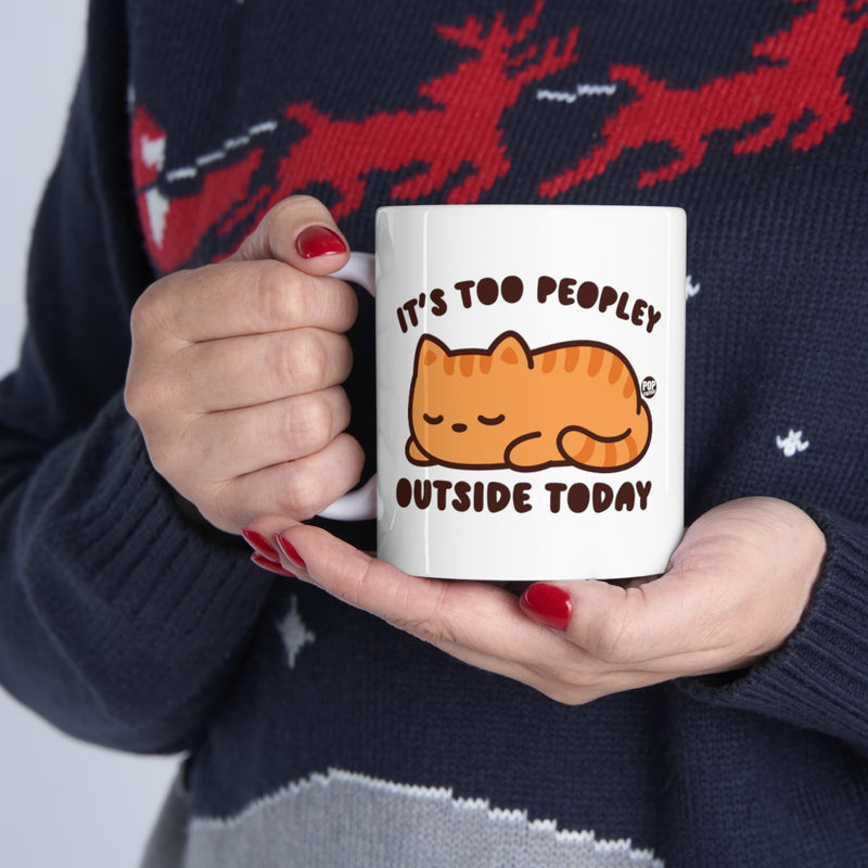 Load image into Gallery viewer, Too Peopley Outside Cat Mug
